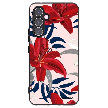 Picasee Samsung Galaxy A54 5G A546B Hülle - Schwarzes Silikon - Red Lily