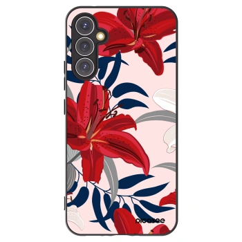Picasee Samsung Galaxy A34 5G A346B Hülle - Schwarzes Silikon - Red Lily