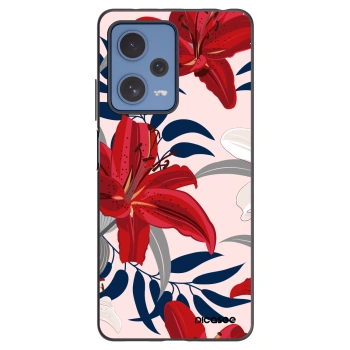Picasee Xiaomi Redmi Note 12 Pro 5G Hülle - Schwarzes Silikon - Red Lily