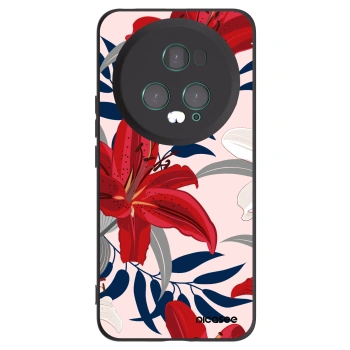 Picasee Honor Magic5 Pro Hülle - Schwarzes Silikon - Red Lily