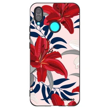 Picasee Huawei Nova 3 Hülle - Schwarzes Silikon - Red Lily