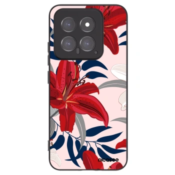 Picasee Xiaomi 14 Hülle - Schwarzes Silikon - Red Lily