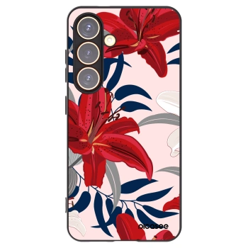 Picasee Samsung Galaxy S24 S921B 5G Hülle - Schwarzes Silikon - Red Lily