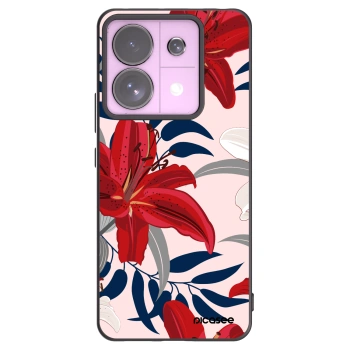 Picasee Xiaomi Redmi Note 13 Pro 5G Hülle - Schwarzes Silikon - Red Lily