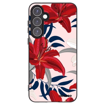 Picasee Samsung Galaxy A55 5G A556B Hülle - Schwarzes Silikon - Red Lily
