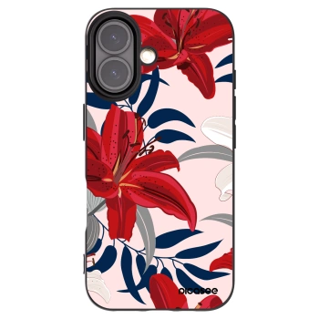 Picasee Apple iPhone 16 Hülle - Schwarzes Silikon - Red Lily