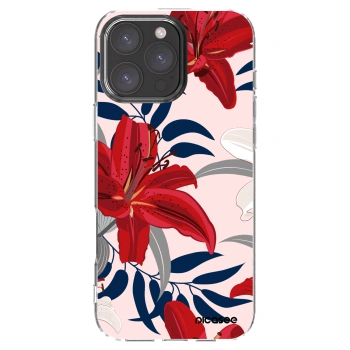 Picasee Apple iPhone 16 Pro Max Hülle - Transparentes Silikon - Red Lily