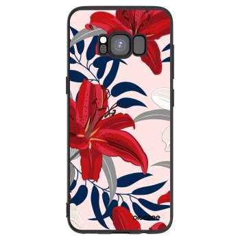 Picasee Samsung Galaxy S8 G950F Hülle - Schwarzes Silikon - Red Lily