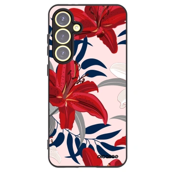 Picasee Samsung Galaxy S24 FE S721B Hülle - Schwarzes Silikon - Red Lily