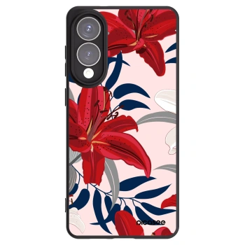 Picasee Samsung Galaxy S25 Edge 5G Hülle - Schwarzes Silikon - Red Lily