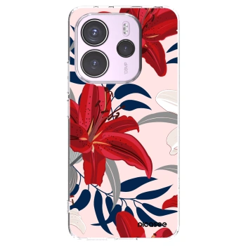 Picasee Xiaomi Redmi Note 14 4G Hülle - Transparentes Silikon - Red Lily