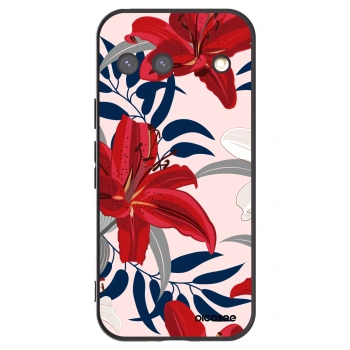Picasee Google Pixel 9 Hülle - Schwarzes Silikon - Red Lily