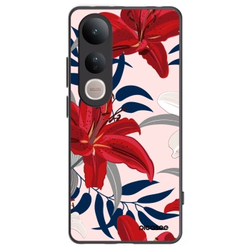 Picasee Vivo V50 Lite 5G Hülle - Schwarzes Silikon - Red Lily