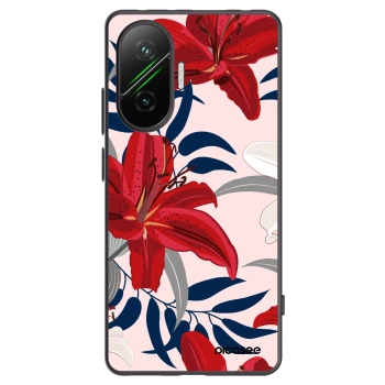 Picasee Xiaomi Poco F7 5G Hülle - Schwarzes Silikon - Red Lily