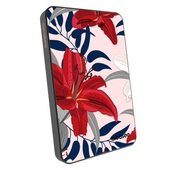 Powerbank mit MagSafe 5 000 mAh Grau - Red Lily