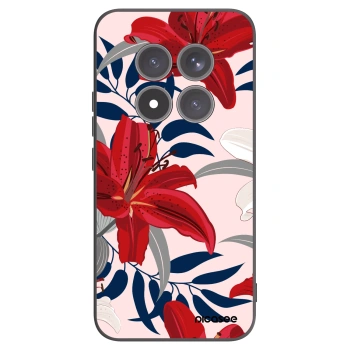 Picasee Xiaomi Redmi Note 15 Pro+ Hülle - Schwarzes Silikon - Red Lily