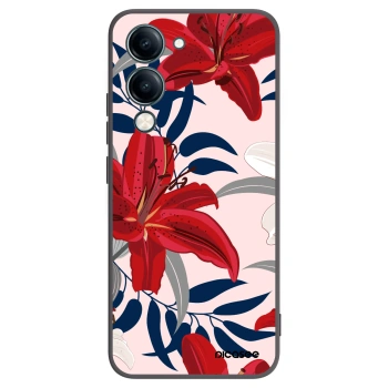 Picasee Vivo Y29s 5G Hülle - Schwarzes Silikon - Red Lily