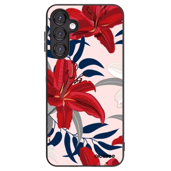 Picasee Samsung Galaxy A16 4G Hülle - Schwarzes Silikon - Red Lily