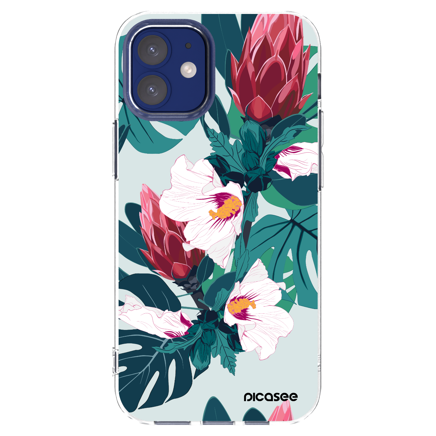 Picasee Apple iPhone 12 mini Hülle - Transparentes Silikon - Rhododendron
