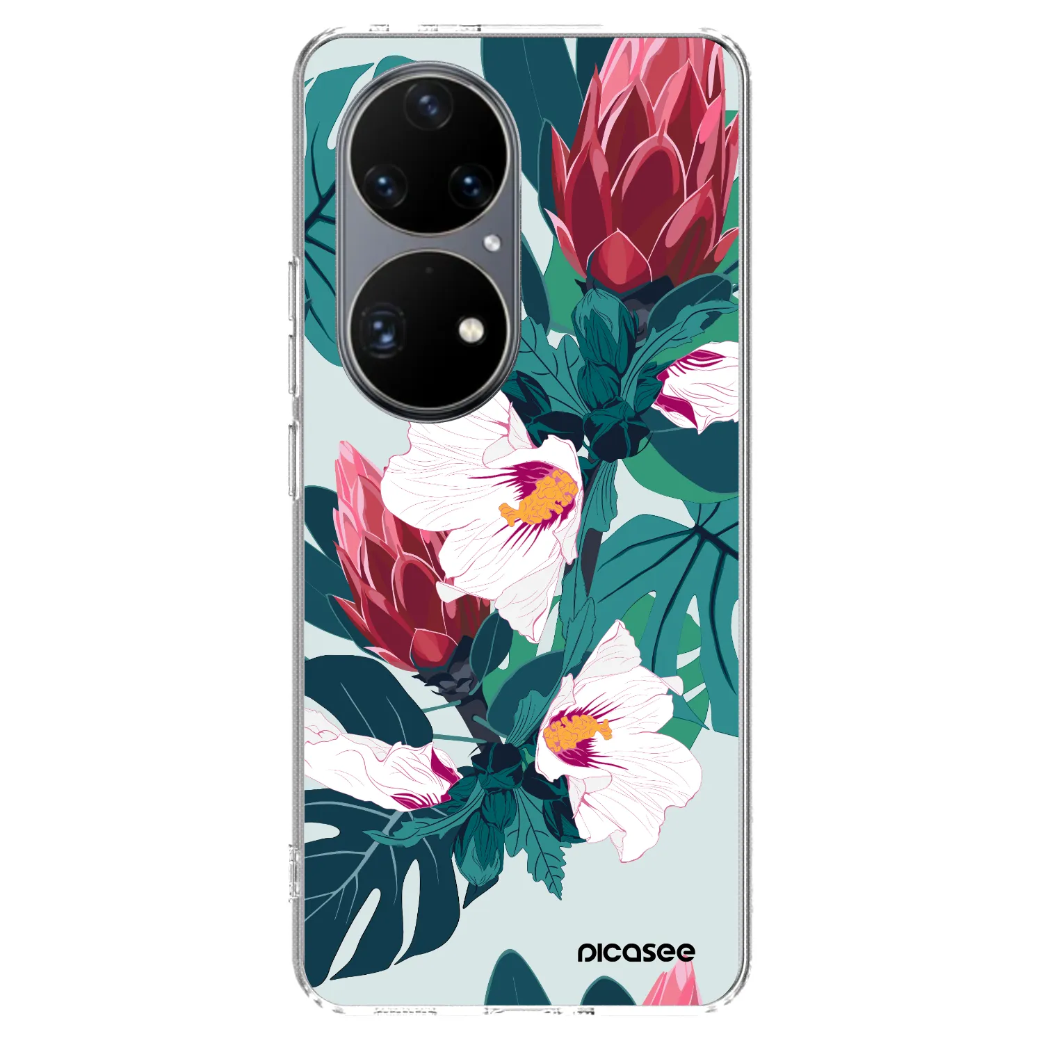 Picasee Huawei P50 Hülle - Transparentes Silikon - Rhododendron