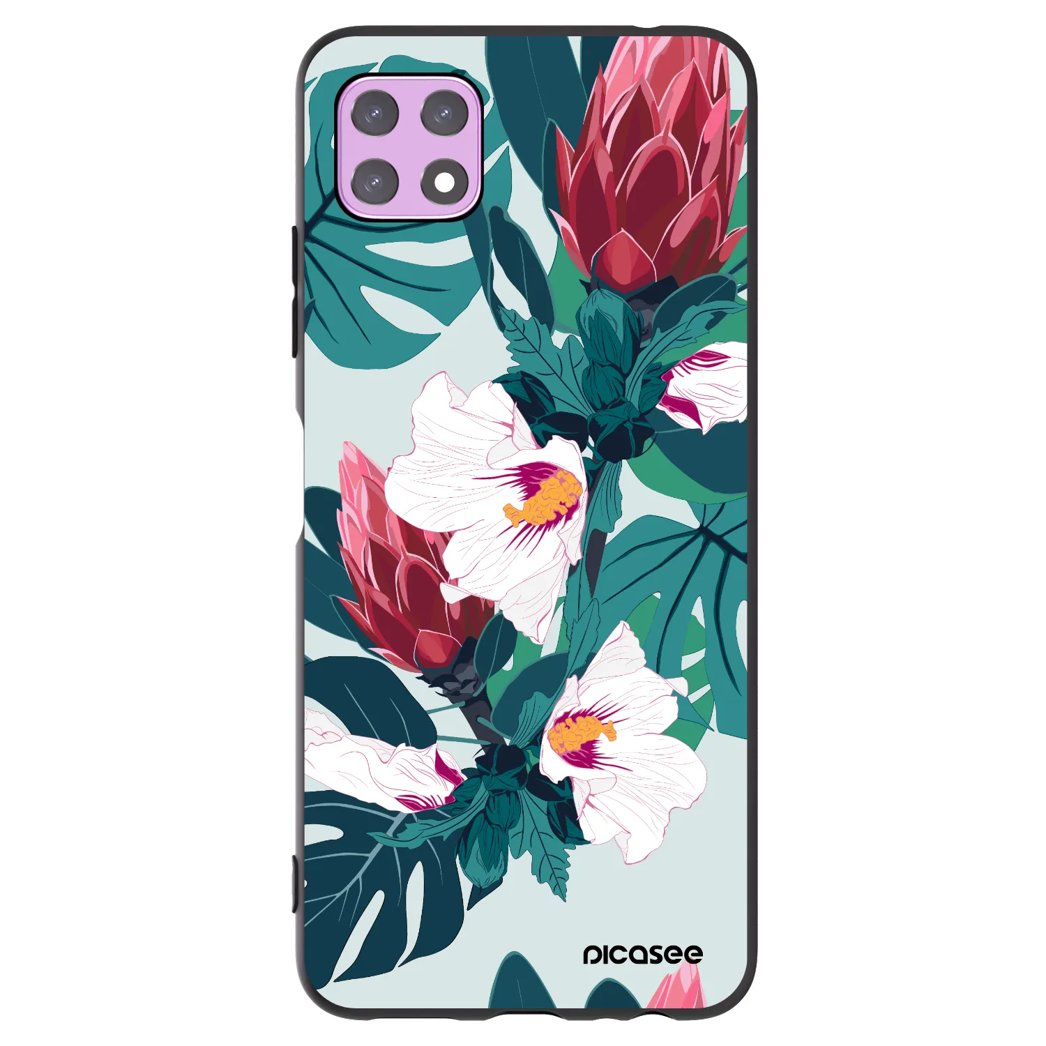 Picasee Samsung Galaxy A22 A226B 5G Hülle - Schwarzes Silikon - Rhododendron