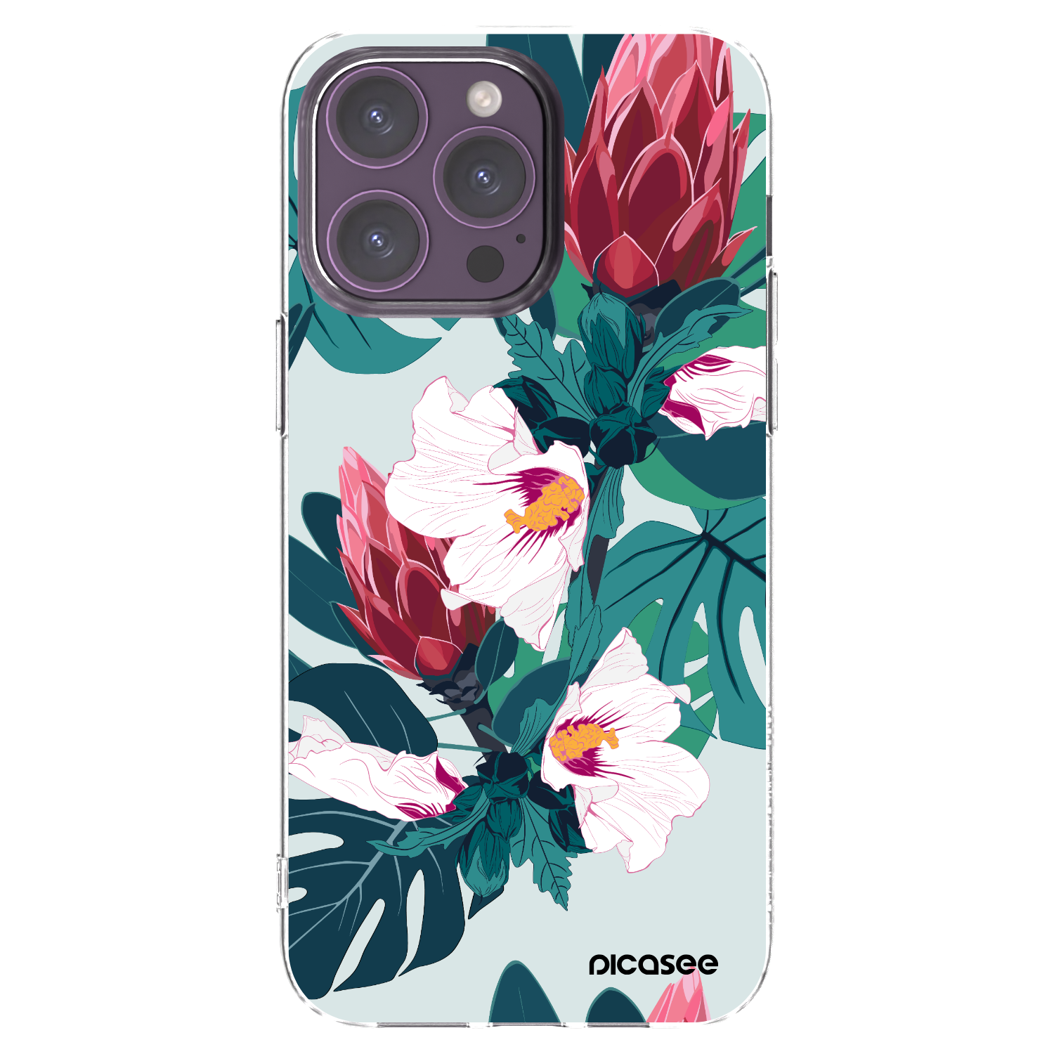 Picasee Apple iPhone 14 Pro Max Hülle - Transparentes Silikon - Rhododendron