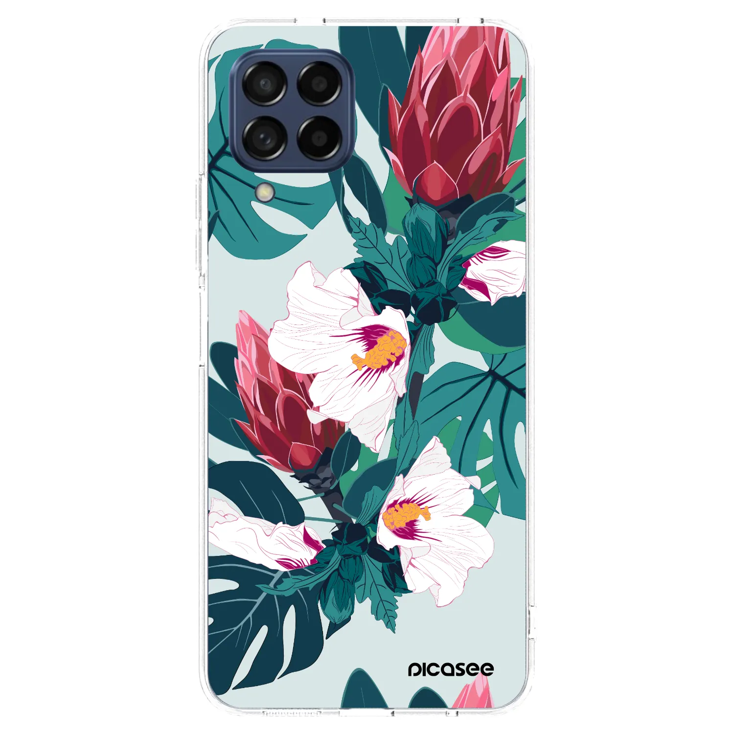 Picasee Samsung Galaxy M53 5G Hülle - Transparentes Silikon - Rhododendron