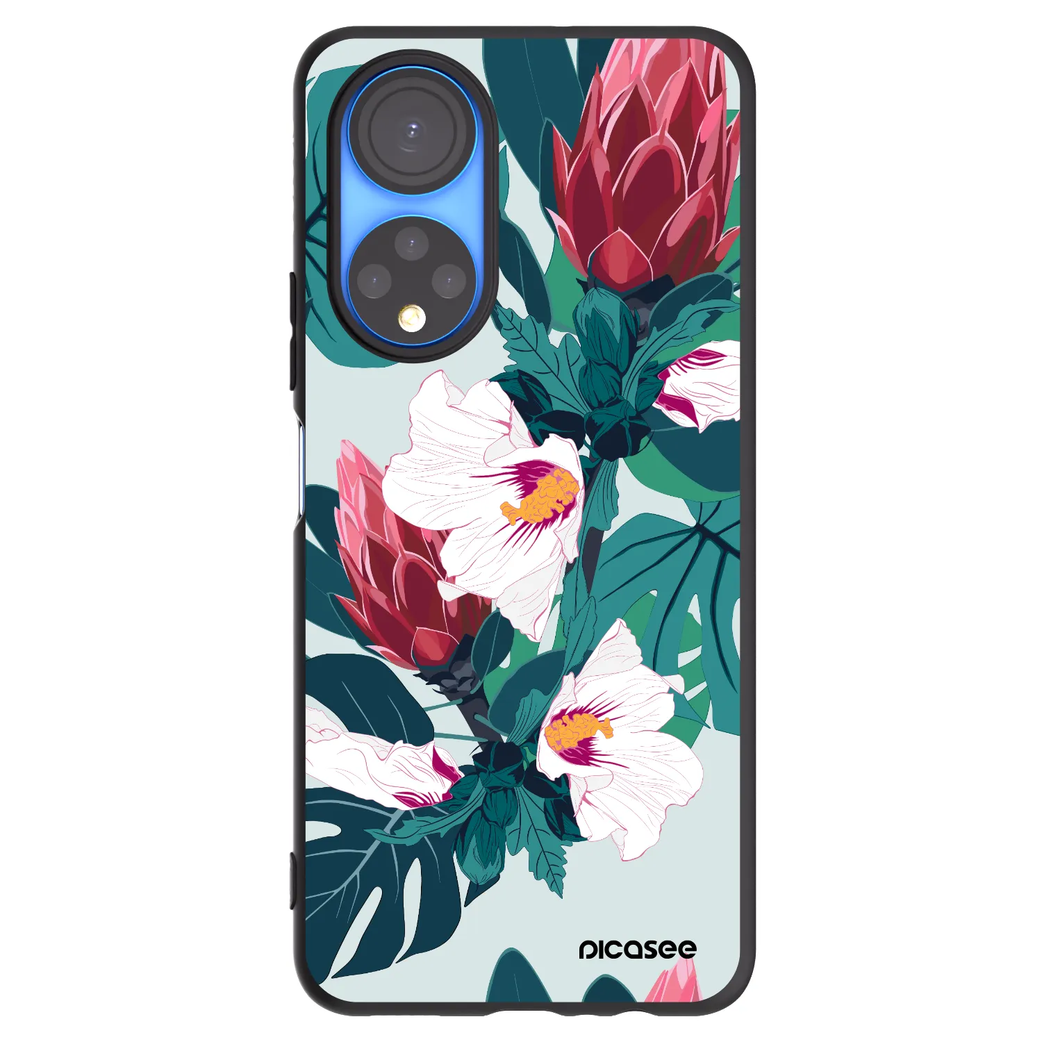 Picasee Honor X7 Hülle - Schwarzes Silikon - Rhododendron