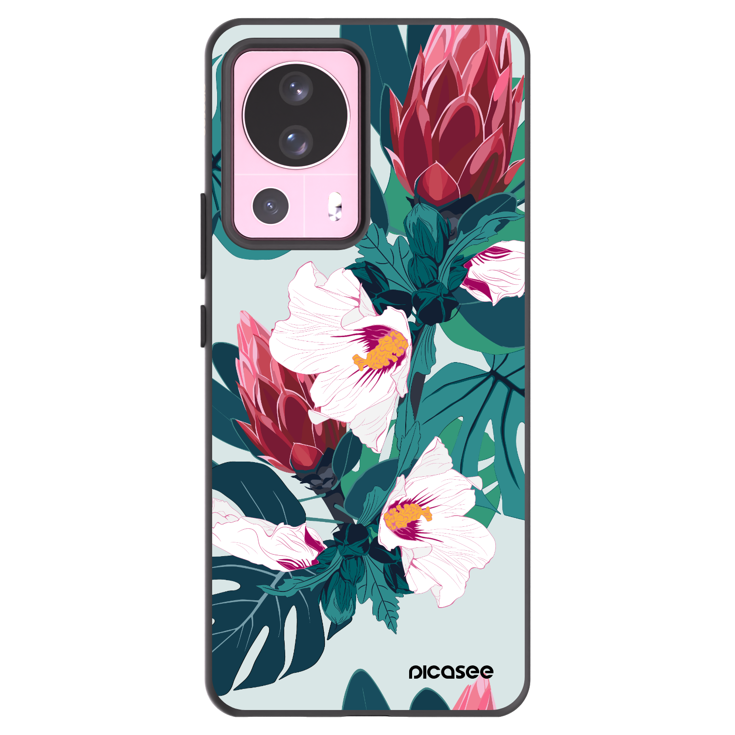 Picasee Xiaomi 13 Lite Hülle - Schwarzes Silikon - Rhododendron