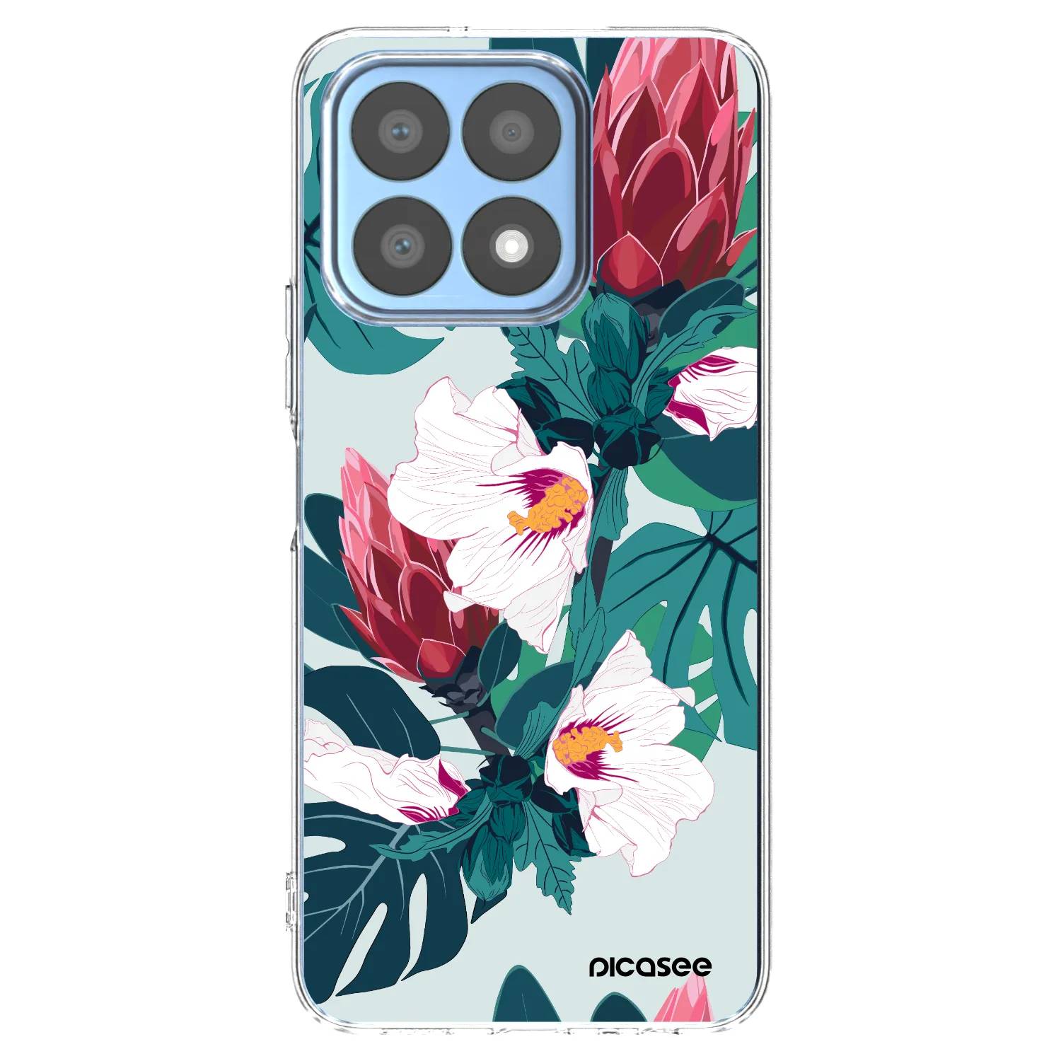 Picasee Honor X8a Hülle - Transparentes Silikon - Rhododendron
