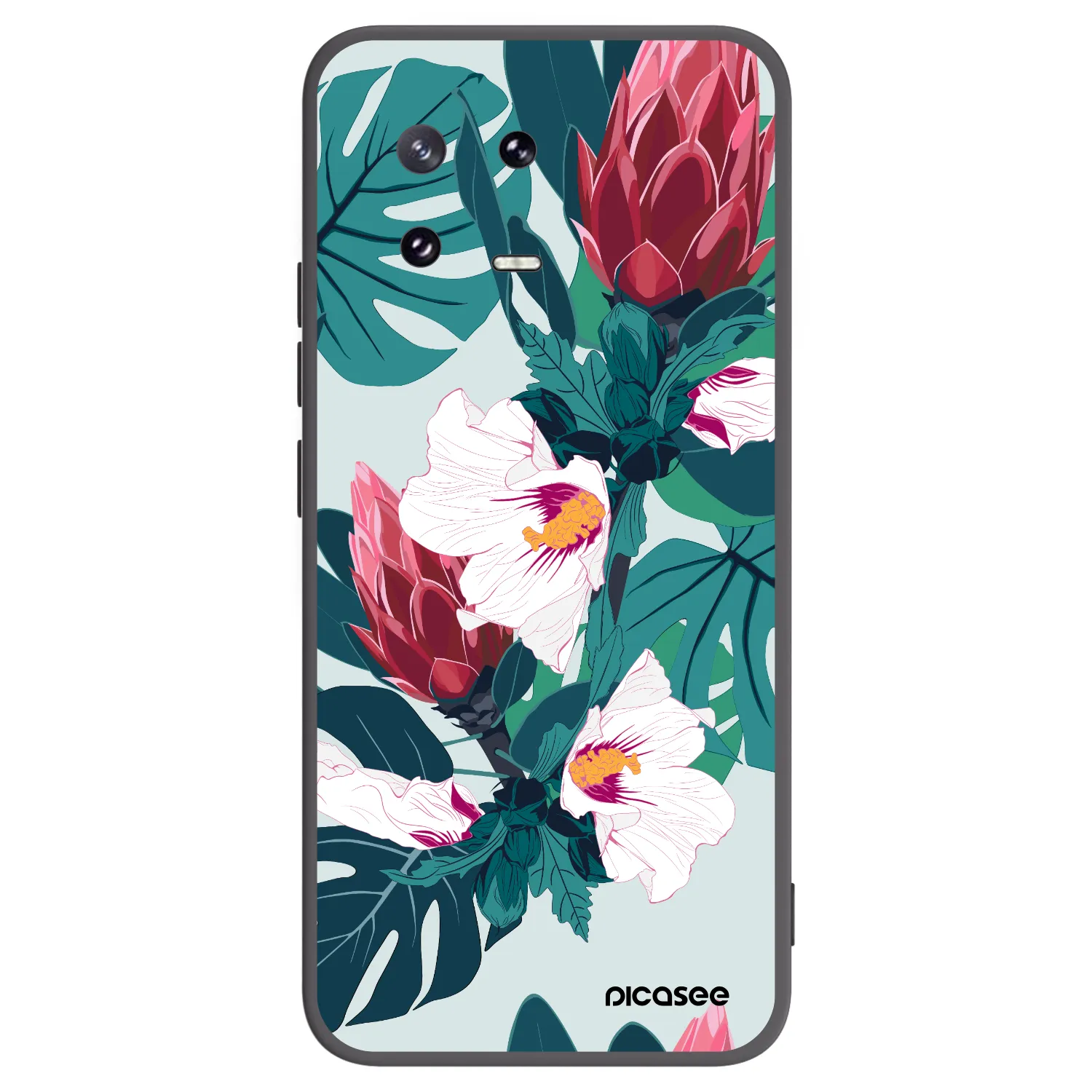 Picasee Xiaomi 13 Pro Hülle - Schwarzes Silikon - Rhododendron