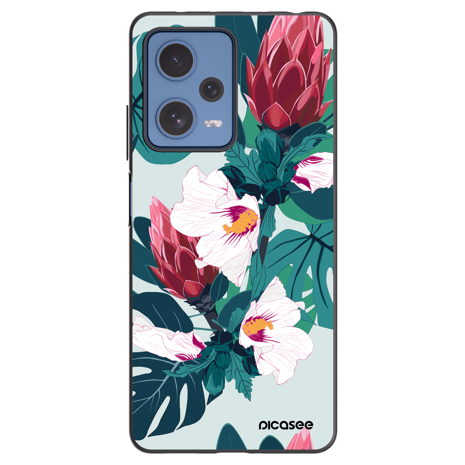 Picasee Xiaomi Redmi Note 12 Pro 5G Hülle - Schwarzes Silikon - Rhododendron