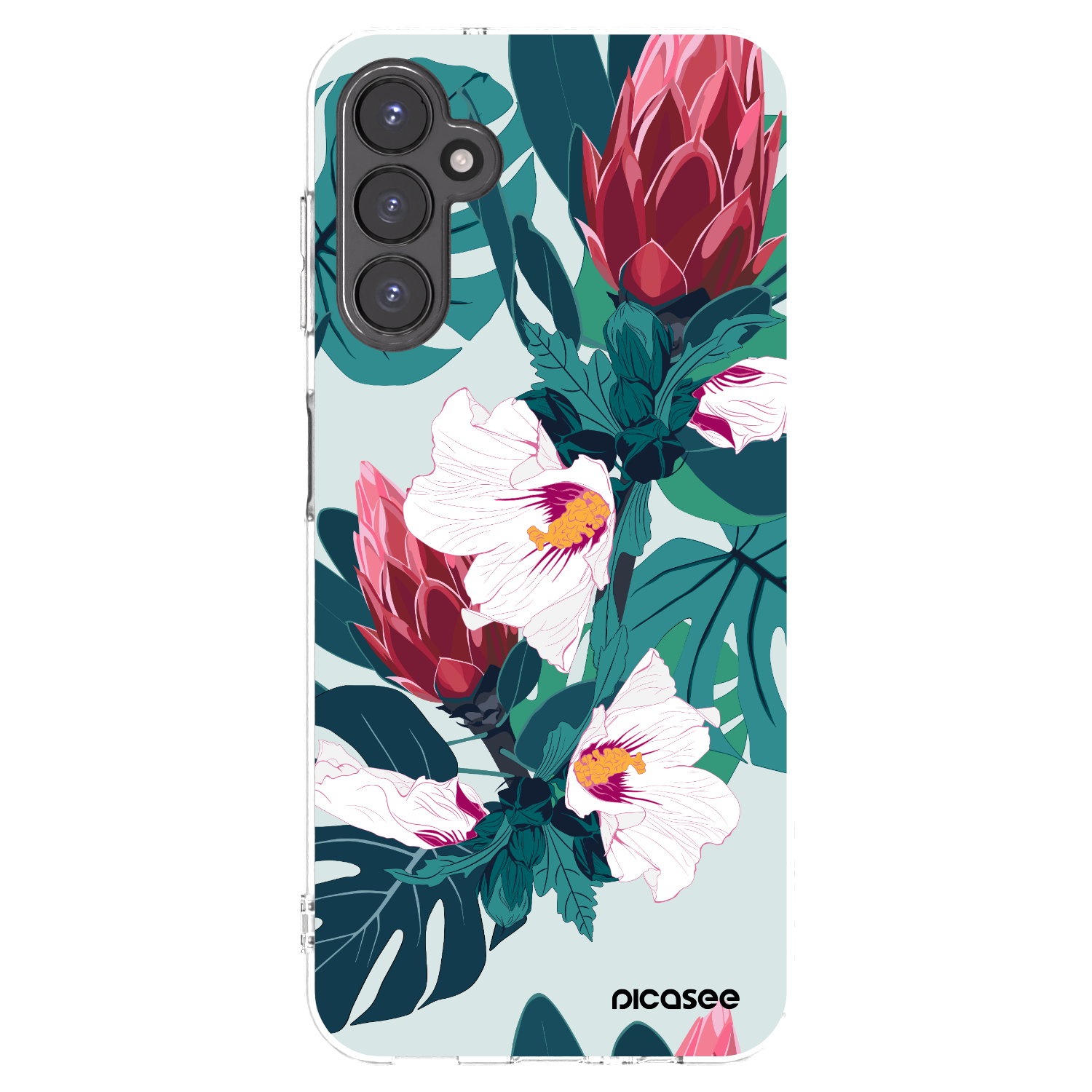 Picasee Samsung Galaxy A14 4G A145R Hülle - Transparentes Silikon - Rhododendron