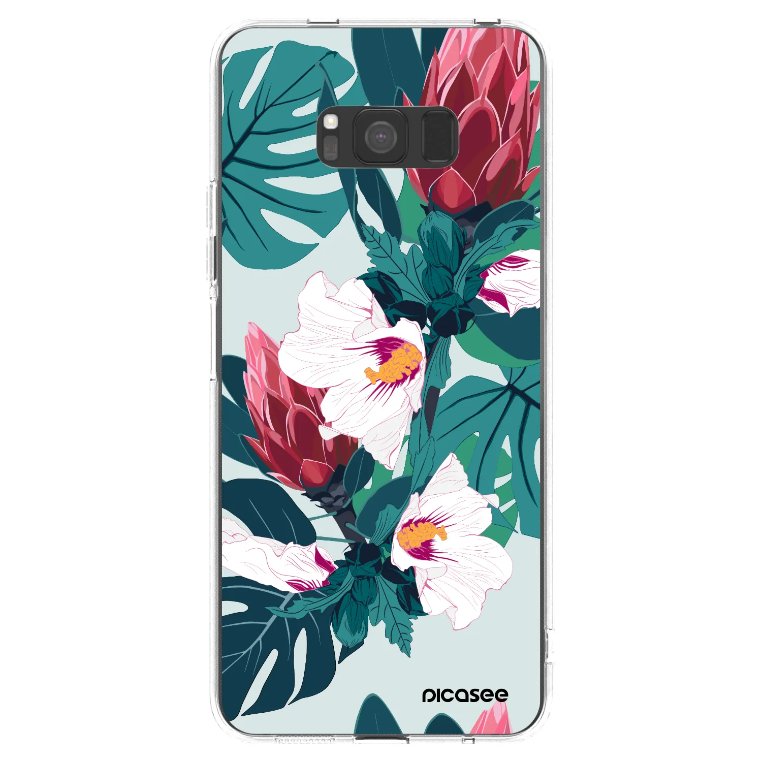 Picasee Samsung Galaxy S8 G950F Hülle - Transparentes Silikon - Rhododendron