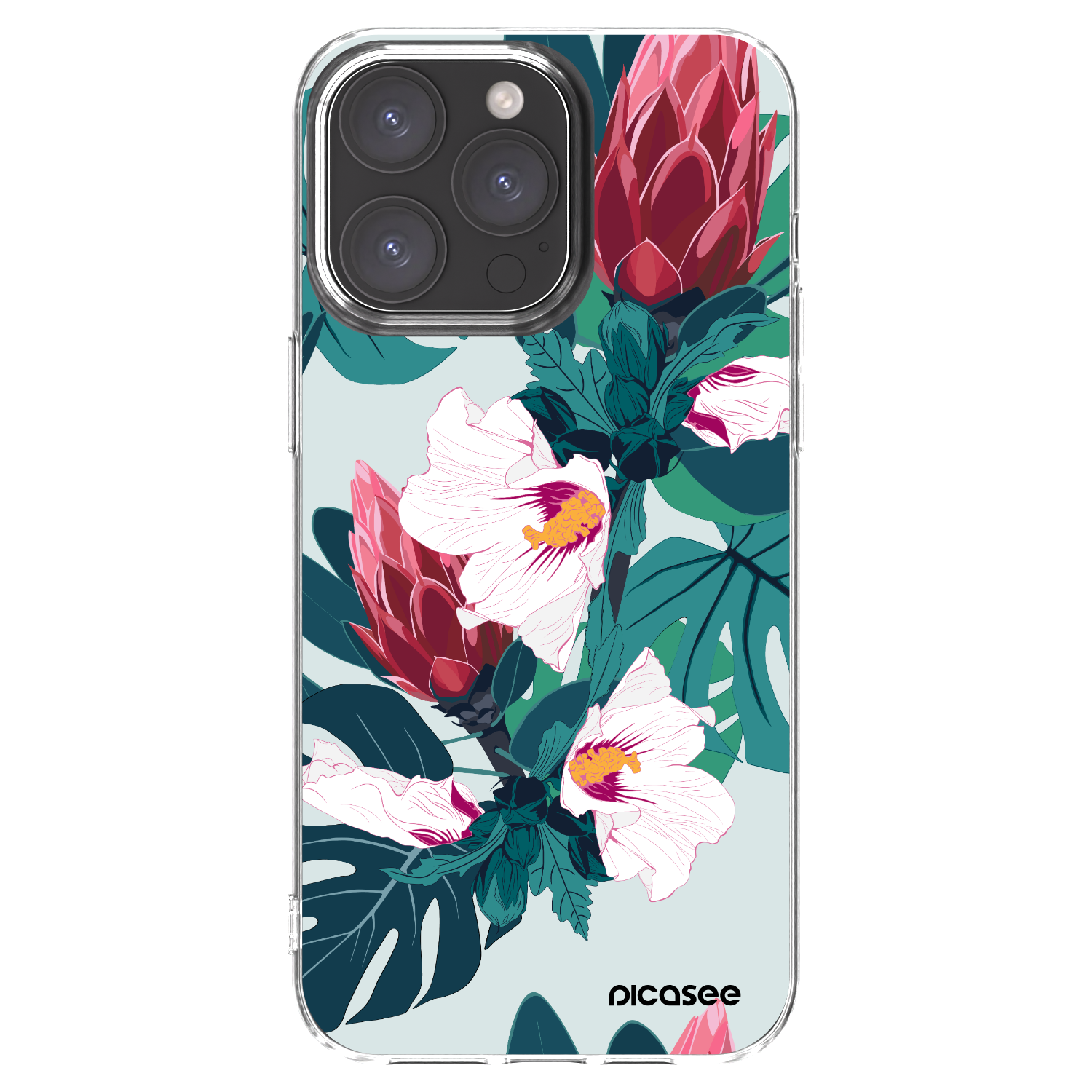 Picasee Apple iPhone 15 Pro Max Hülle - Transparentes Silikon - Rhododendron