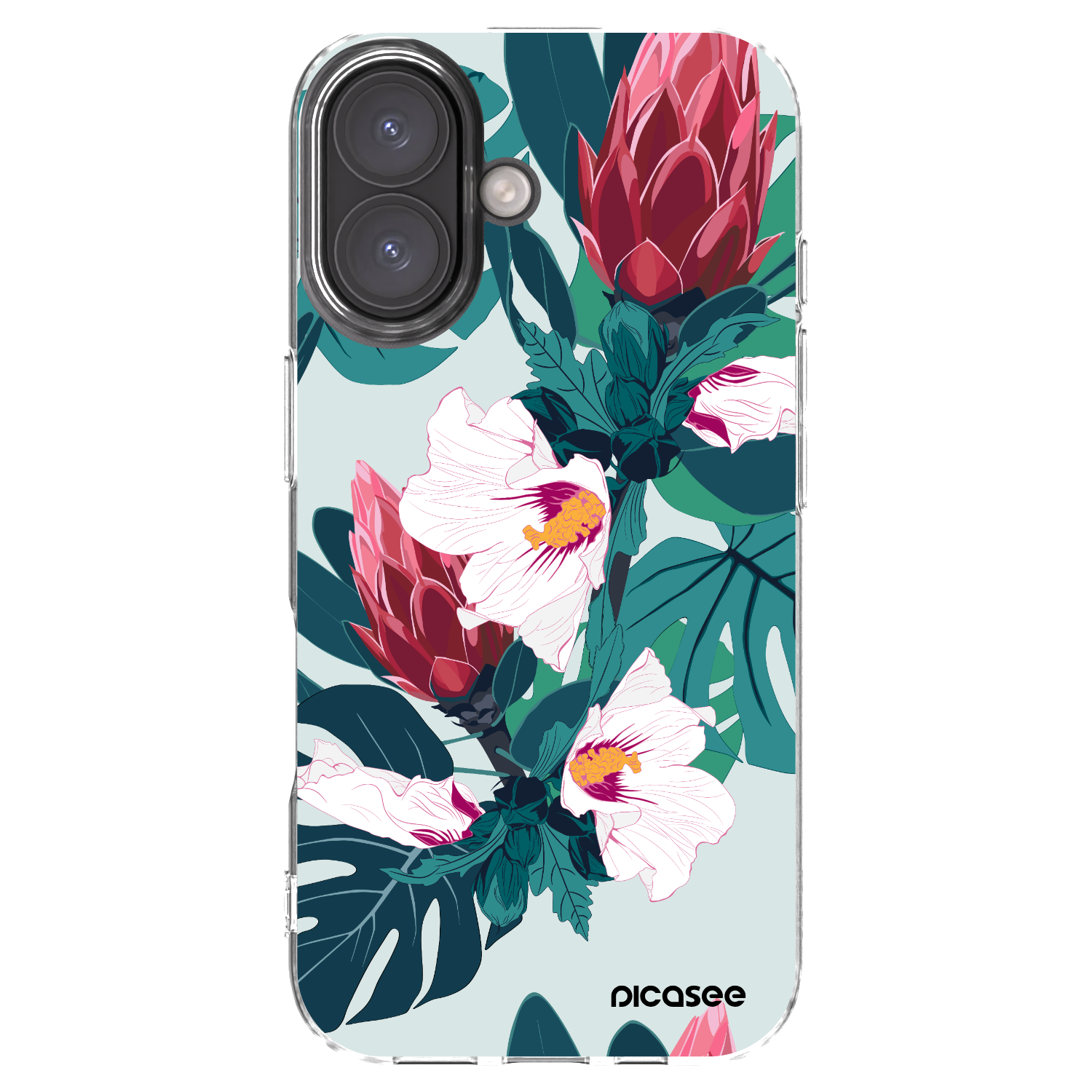 Picasee Apple iPhone 16 Hülle - Transparentes Silikon - Rhododendron