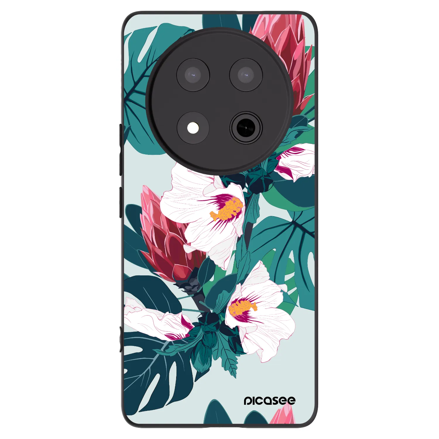 Picasee Honor Magic7 Lite 5G Hülle - Schwarzes Silikon - Rhododendron