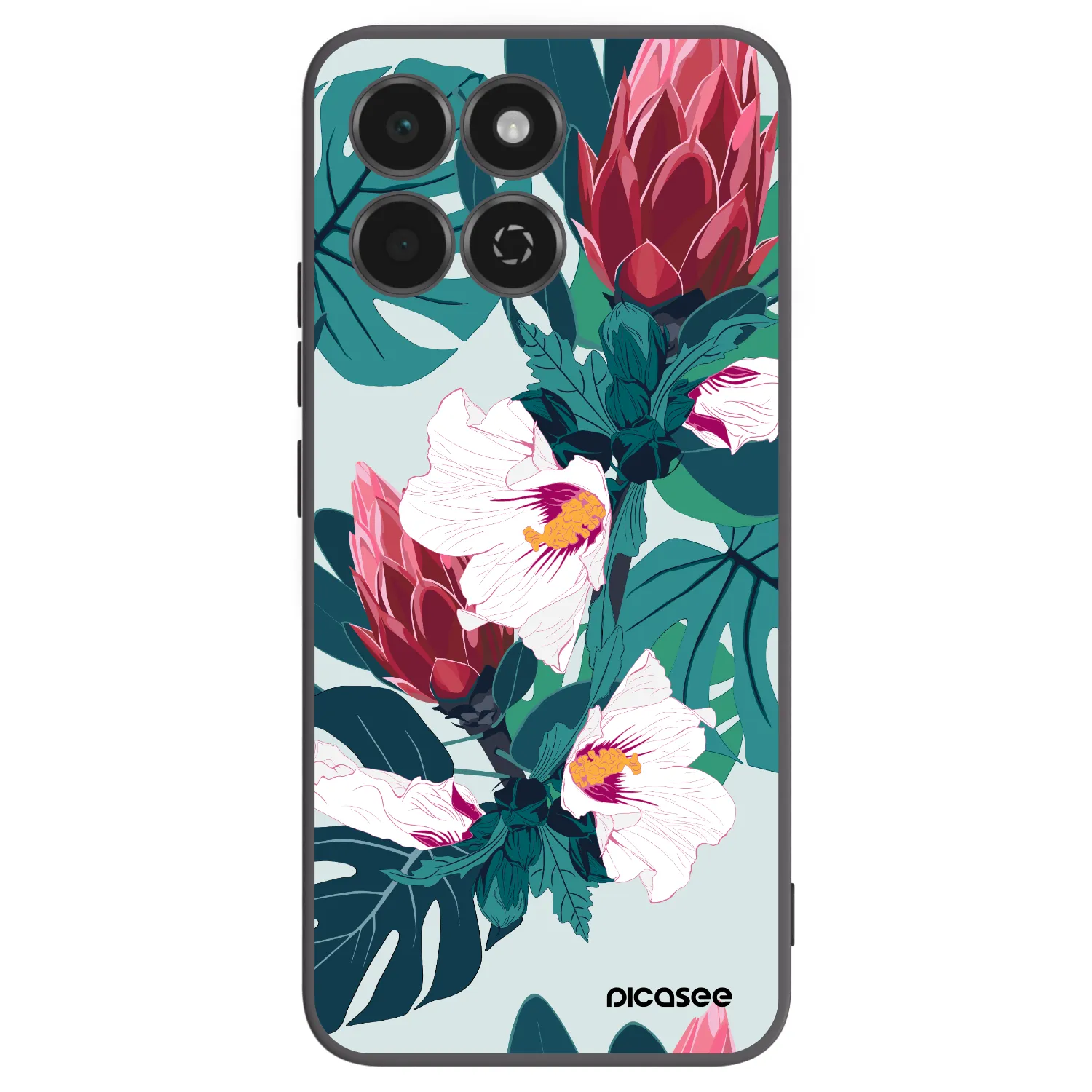 Picasee Honor 200 Smart 5G Hülle - Schwarzes Silikon - Rhododendron