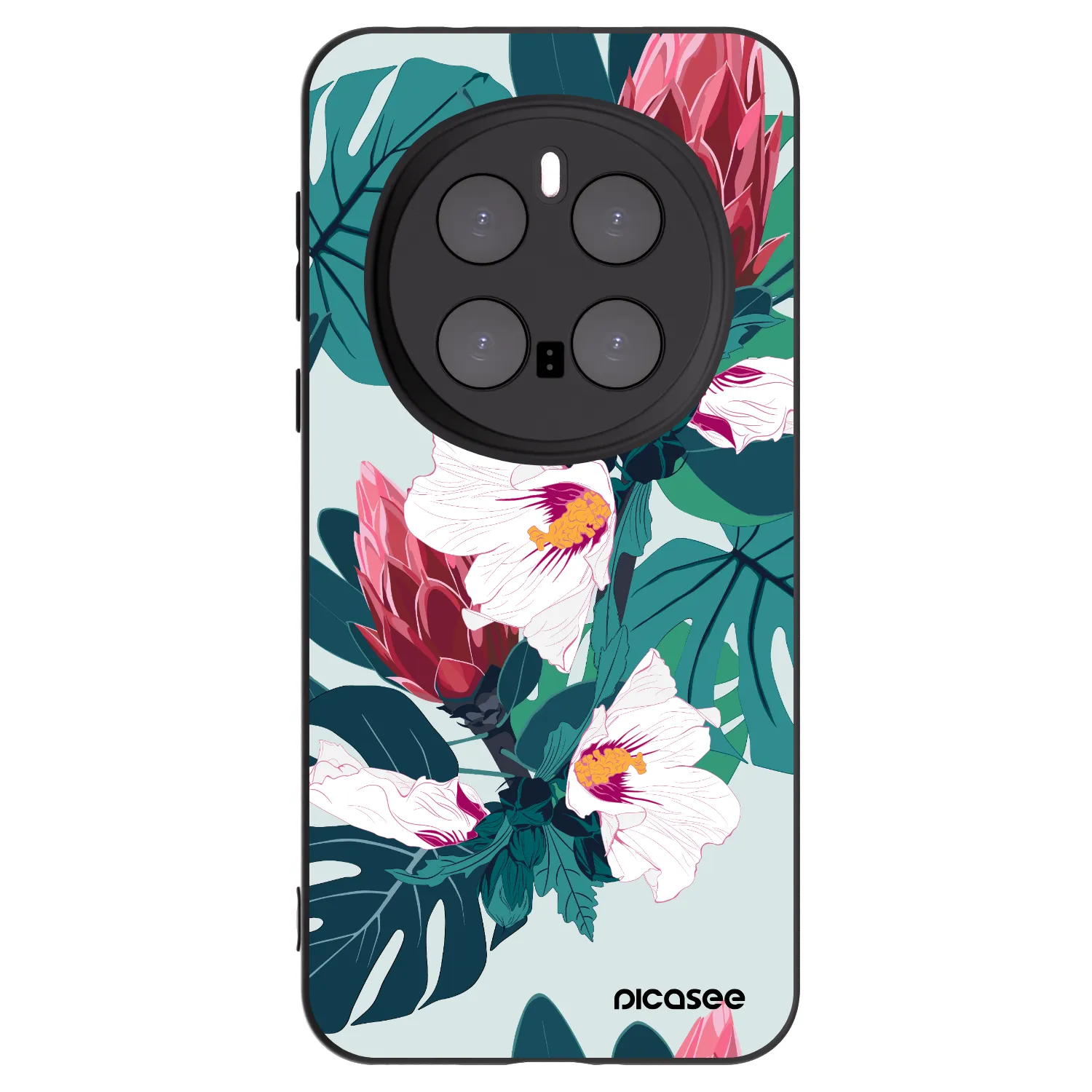 Picasee Honor Magic7 Pro 5G Hülle - Schwarzes Silikon - Rhododendron