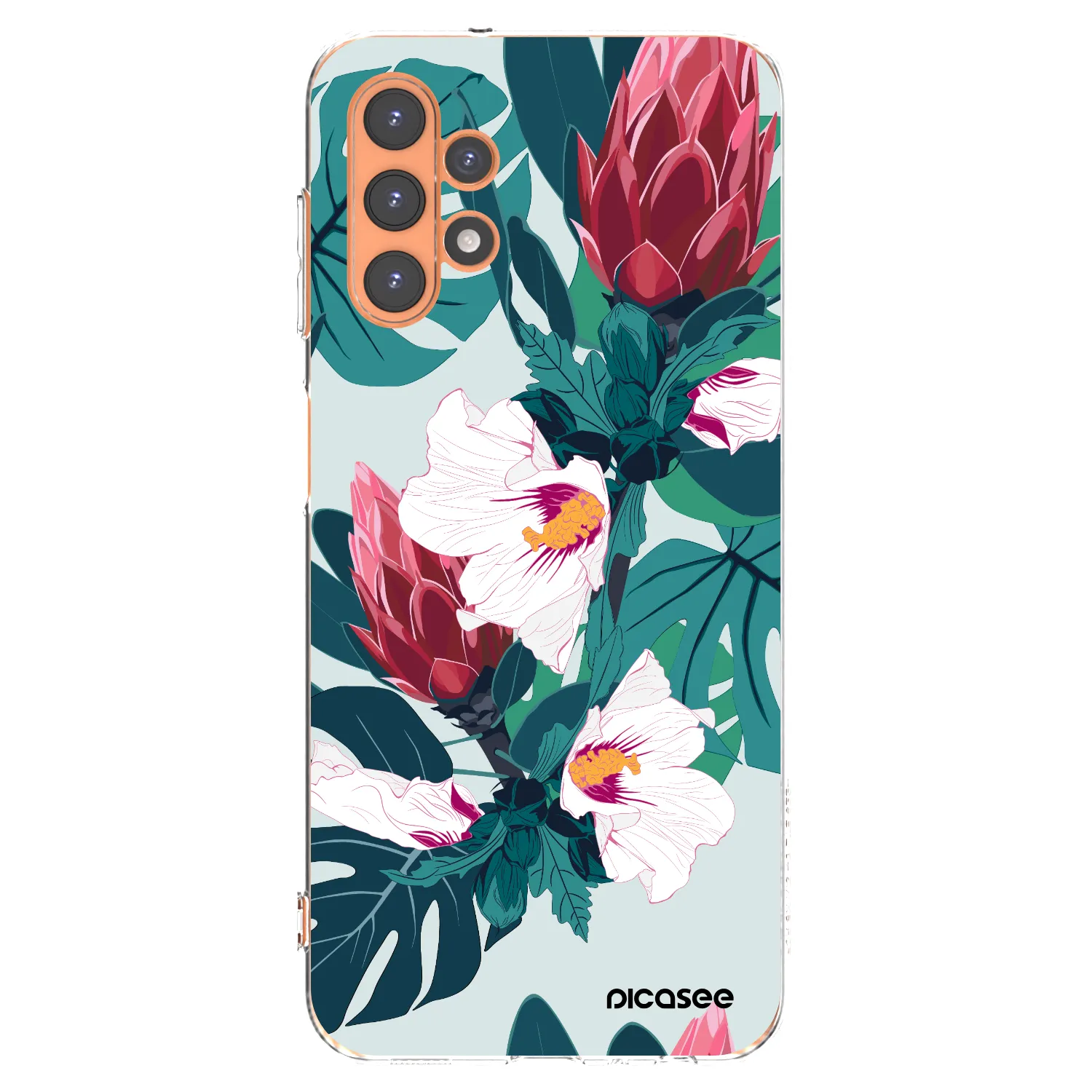Picasee Samsung Galaxy A13 5G Hülle - Transparentes Silikon - Rhododendron