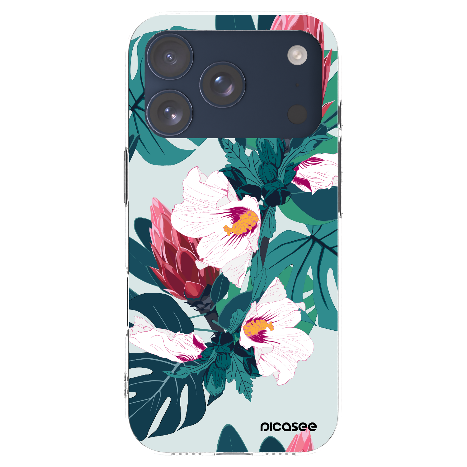 Picasee Apple iPhone 17 Pro Hülle - Transparentes Silikon - Rhododendron