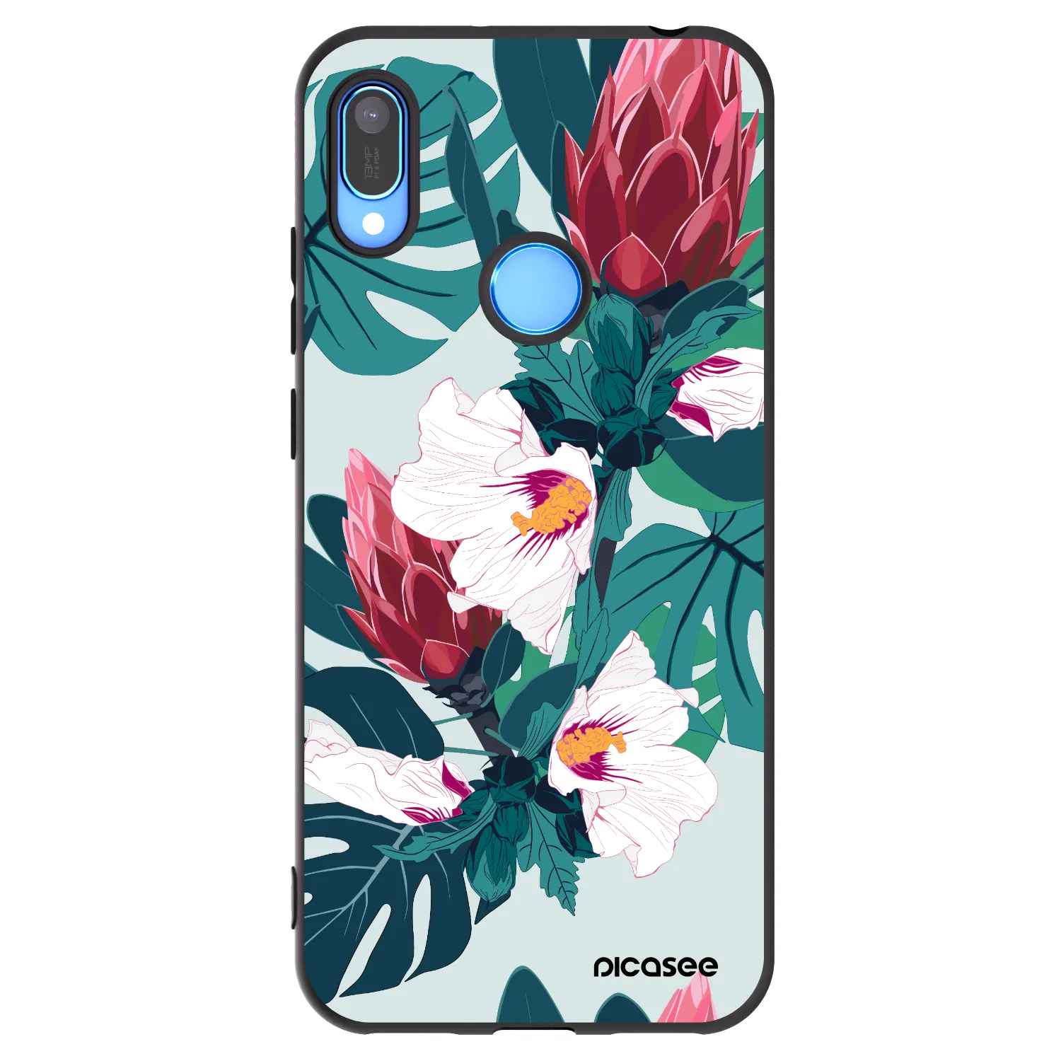 Picasee Huawei Y6 2019 Hülle - Schwarzes Silikon - Rhododendron