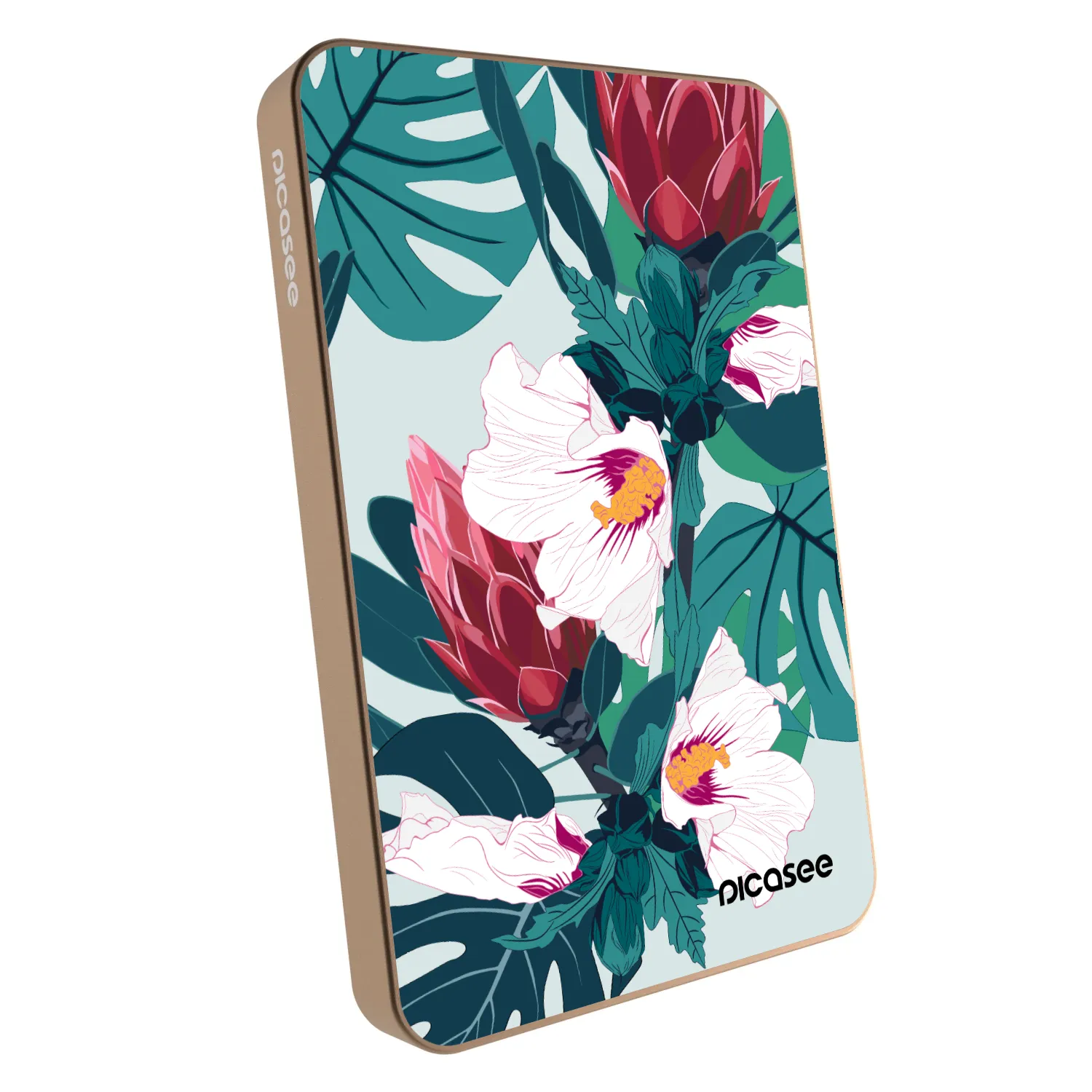 Picasee Powerbank mit MagSafe 5 000 mAh Golden - Rhododendron