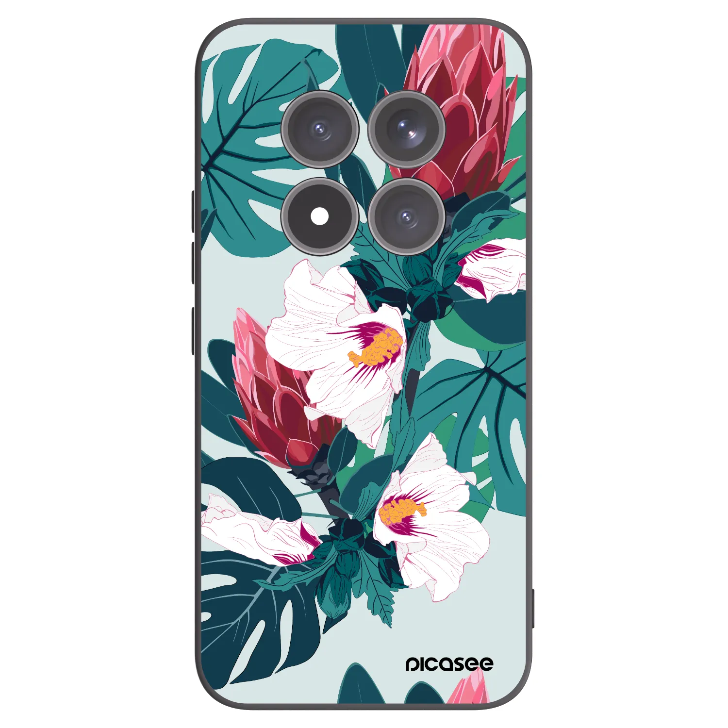 Picasee Xiaomi Redmi Note 15 Pro+ Hülle - Schwarzes Silikon - Rhododendron