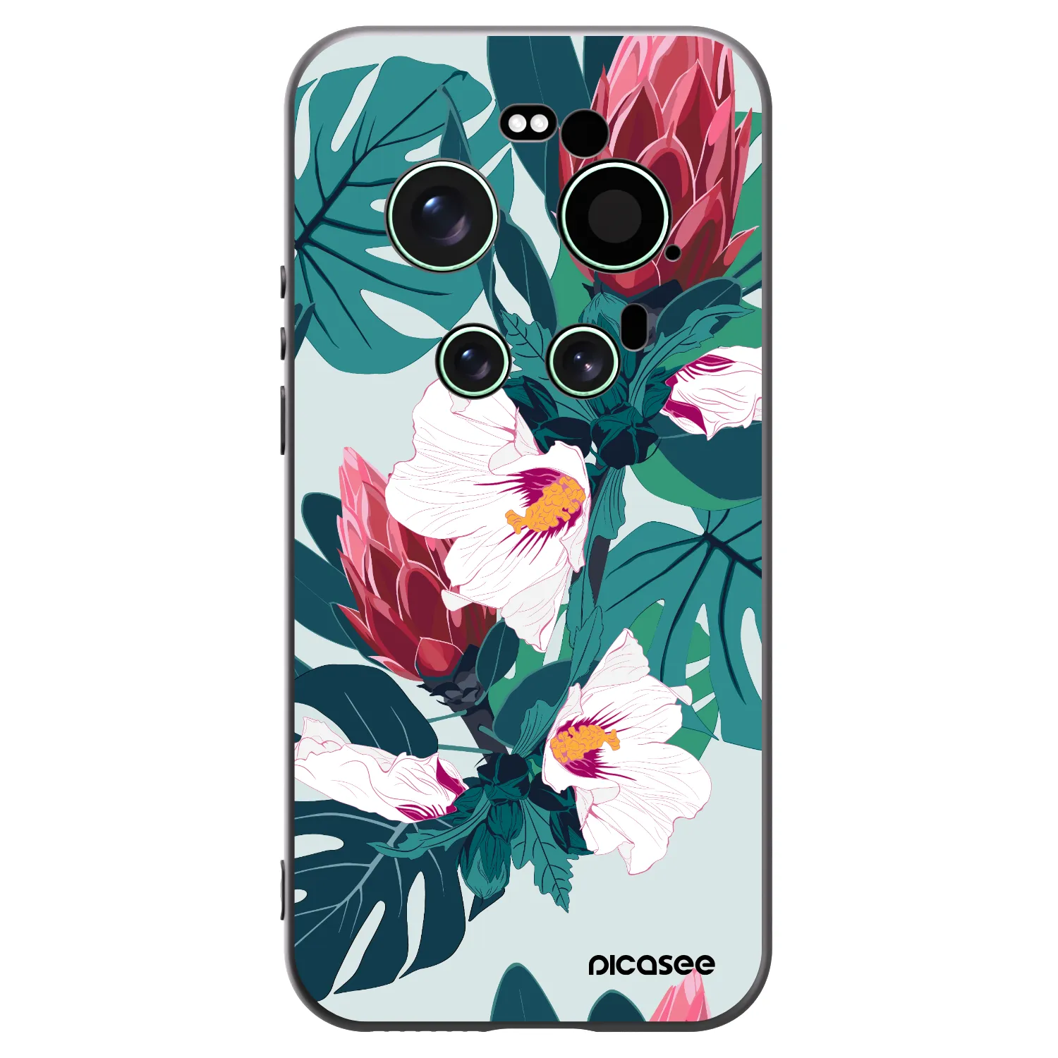 Picasee Xiaomi 17 Ultra Hülle - Schwarzes Silikon - Rhododendron