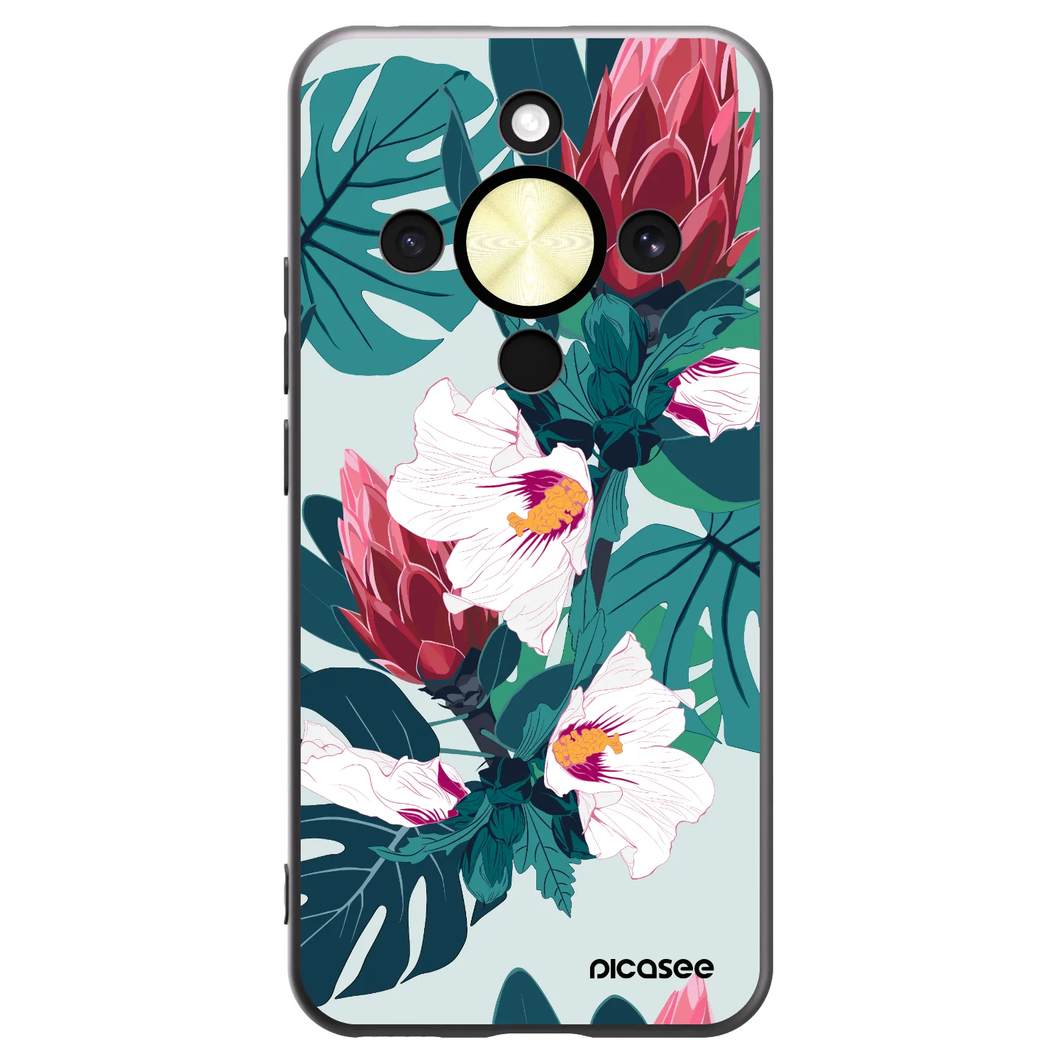 Picasee Honor Magic8 Lite 5G Hülle - Schwarzes Silikon - Rhododendron