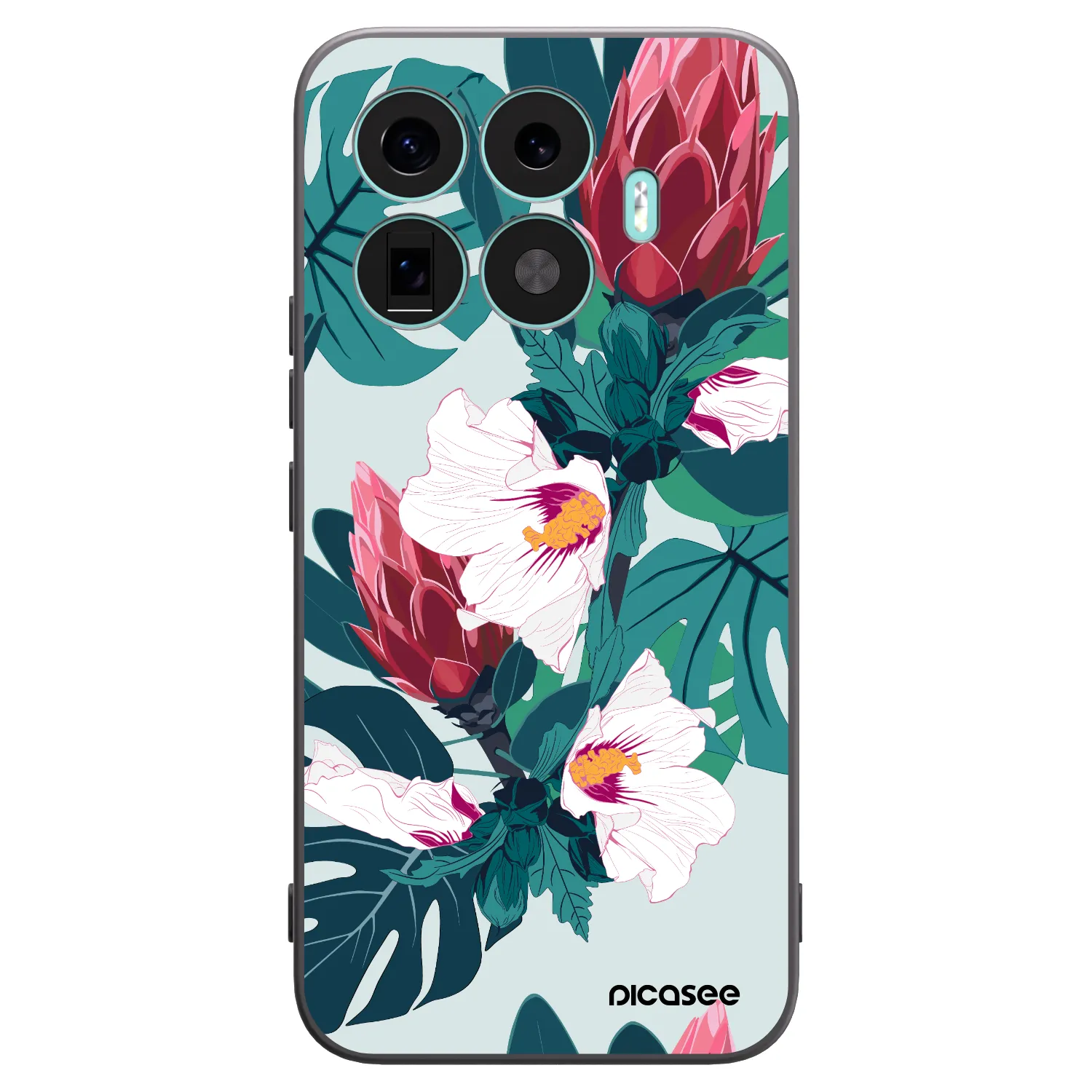 Picasee Xiaomi 17T Pro Hülle - Schwarzes Silikon - Rhododendron