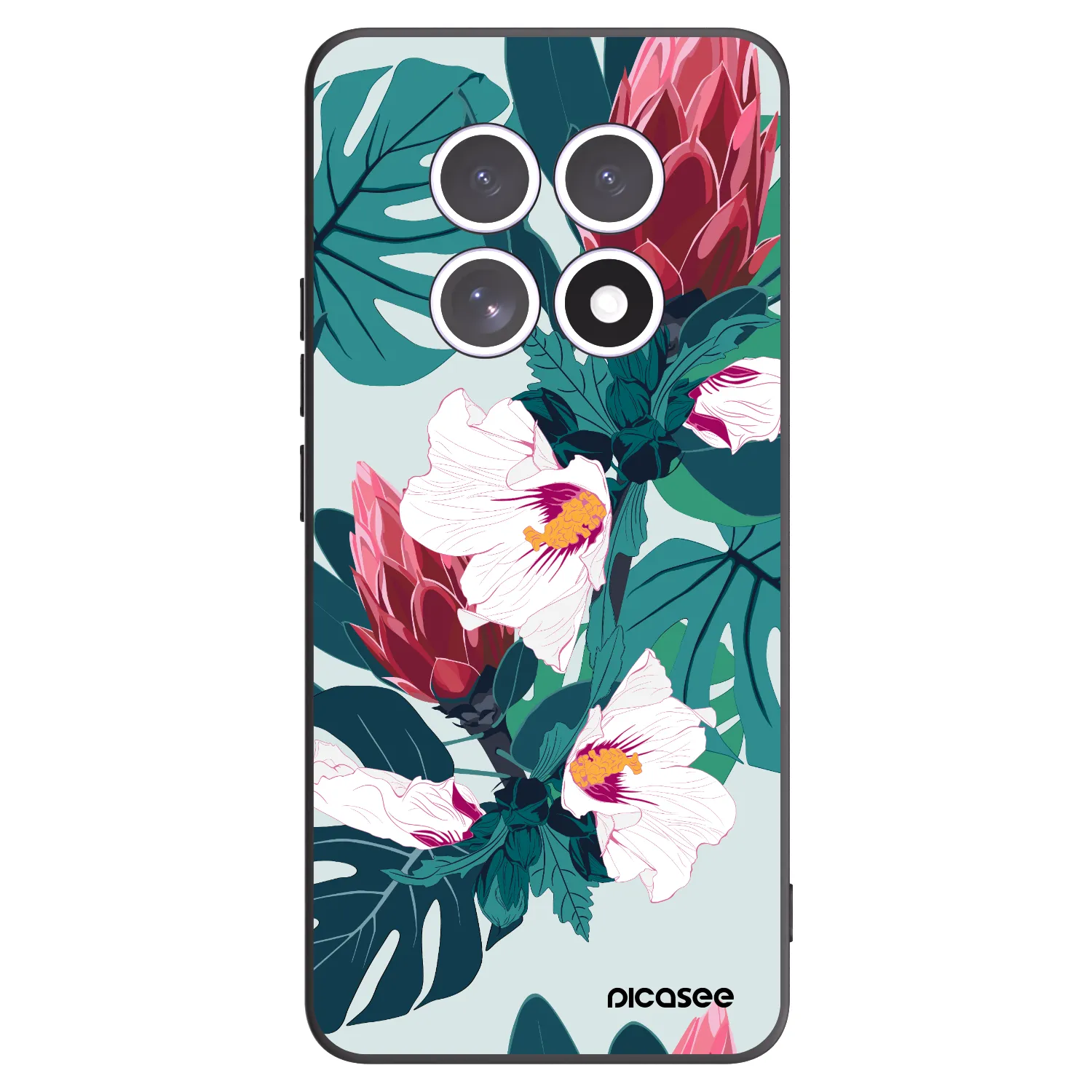 Picasee Xiaomi Redmi Note 15 5G Hülle - Schwarzes Silikon - Rhododendron