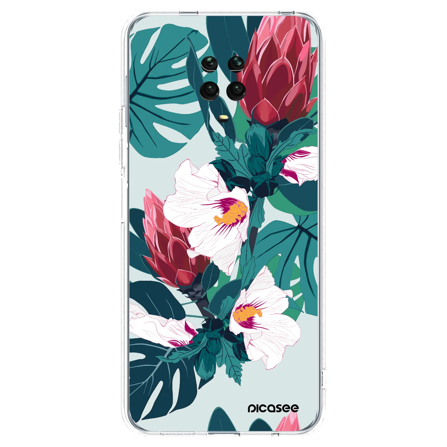 Picasee Xiaomi Redmi Note 9 Pro Hülle - Transparentes Silikon - Rhododendron