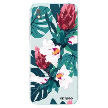 Picasee Xiaomi Redmi 9A Hülle - Schwarzes Silikon - Rhododendron